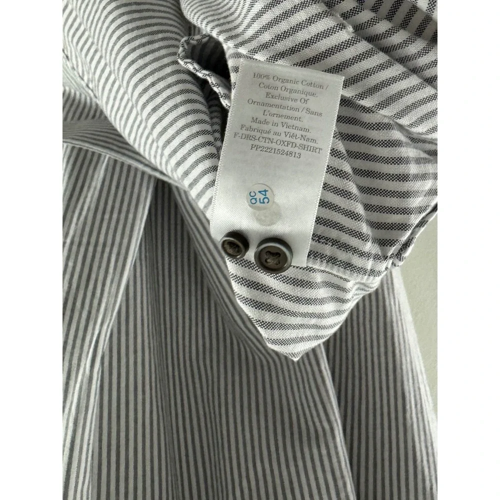 Everlane Oxford Shirtdress‎ Blue White Stripe Organic Cotton Belted Midi Dress